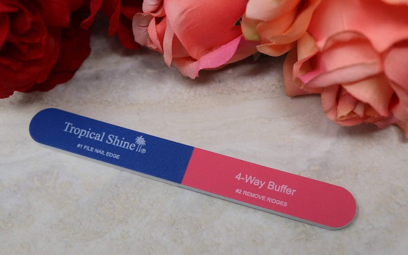 Tropical Shine 4-Way Small Nail Buffer, 5.5 Inches